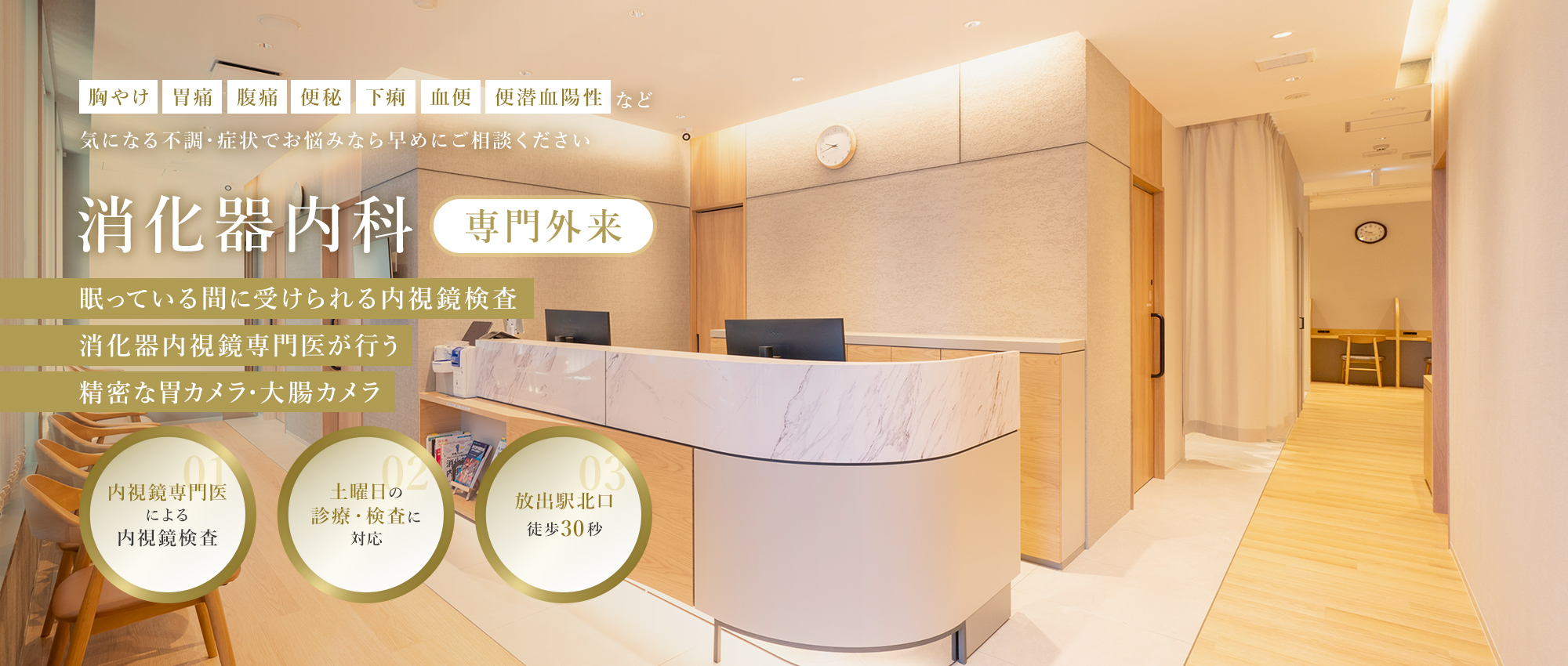 胸やけ・胃痛・腹痛・便秘・下痢・血便・便潜血陽性など、気になる不調・症状でお悩みなら早めにご相談ください【消化器内科 専門外来】眠っている間に受けられる内視鏡検査 | 消化器内視鏡専門医が行う | 精密な胃カメラ・大腸カメラ【内視鏡専門医による内視鏡検査】【土曜・日曜の診療・検査に対応】【放出駅北口 徒歩30秒】